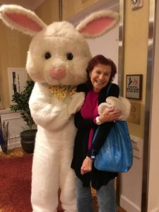 Easter Bunny with Kensington Falls Church Assisted Living Resident in Lobby