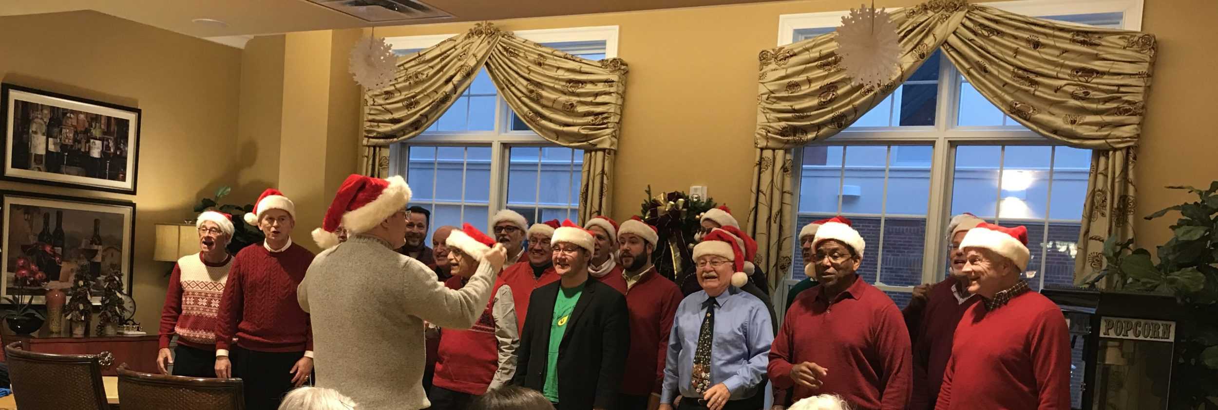 Alexandria Harmonizers visit The Kensington Falls Church assisted living for a holiday performance