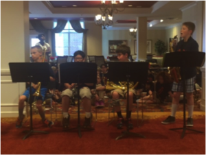 Thomas Jefferson Elementary School band performing at The Kensington Falls Church.