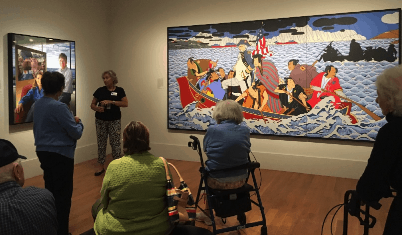 Group of Kensington Falls Church residents circle around National Gallery docent