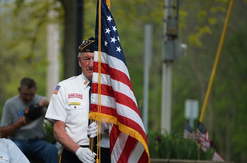 Memorial Day flag ceremony.