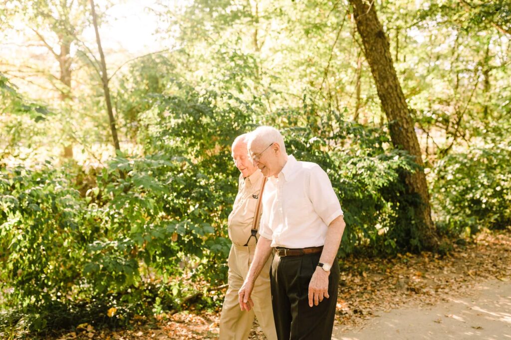 residents walking outside