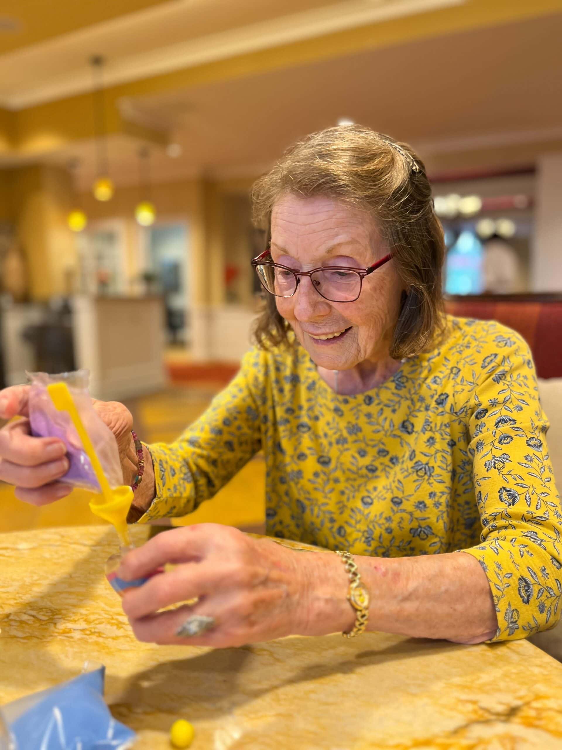 resident enjoying an activity