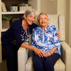 Senior lady and adult daughter