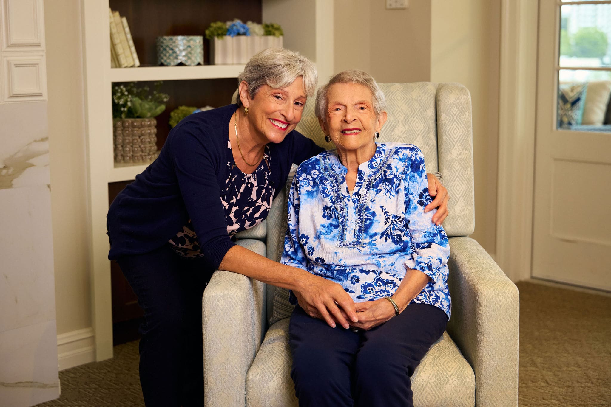 Senior lady and adult daughter