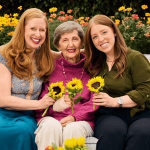 Senior lady with her family