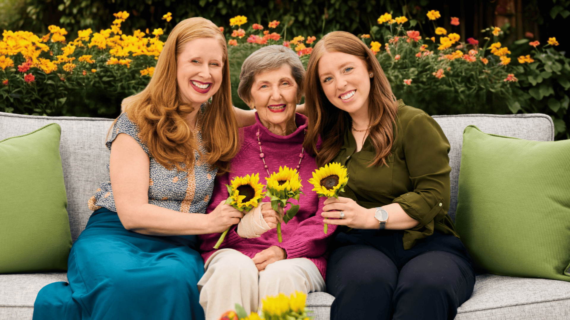 Senior lady with her family